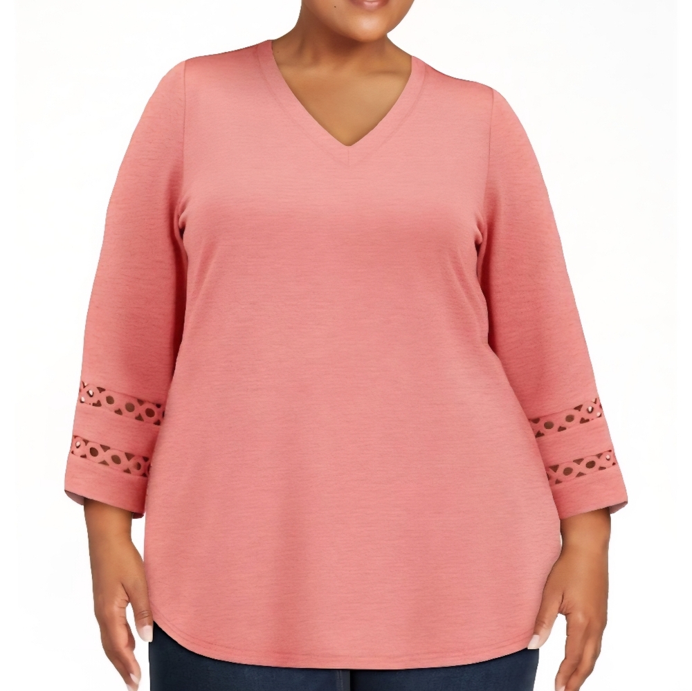 Wellsize. Women's V-Neck Pink Top. Size 2X. NWOT.